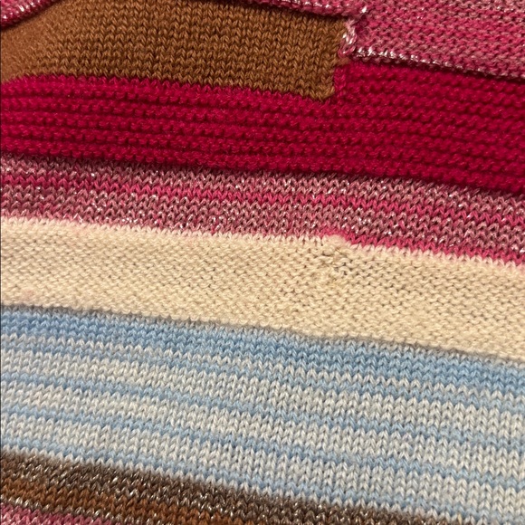 St John Wool magenta pink with stripes sweater vest size Medium - Picture 8 of 10